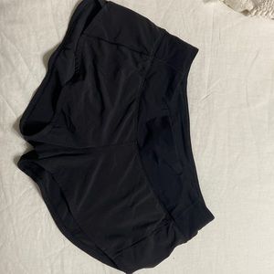 Black lululemon hotty hot shorts size two
